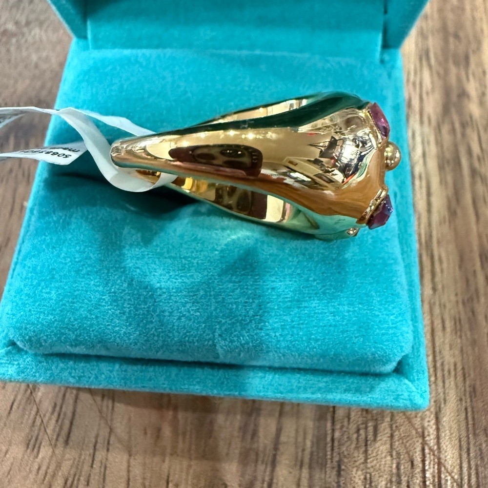 Kurt Geiger Gold-Tone Multicolor Crystal Dome Ring - Picture 2 of 4